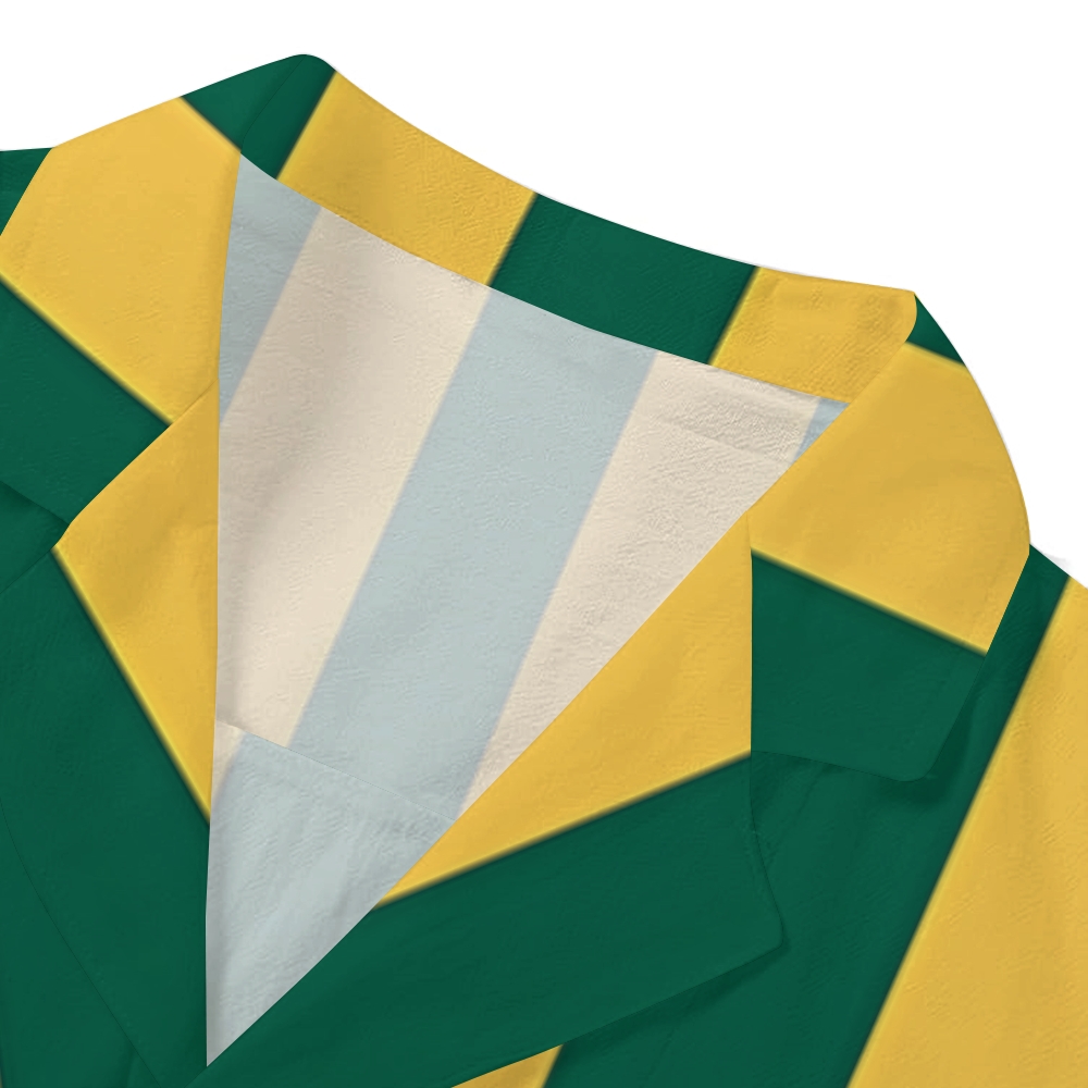 Brazil Soccer Stripe Japanese Style Camp Shirt
