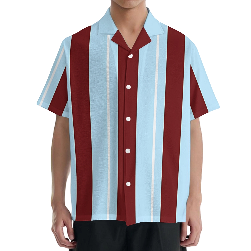 Stripe Bowling Japanese Style Camp Shirt