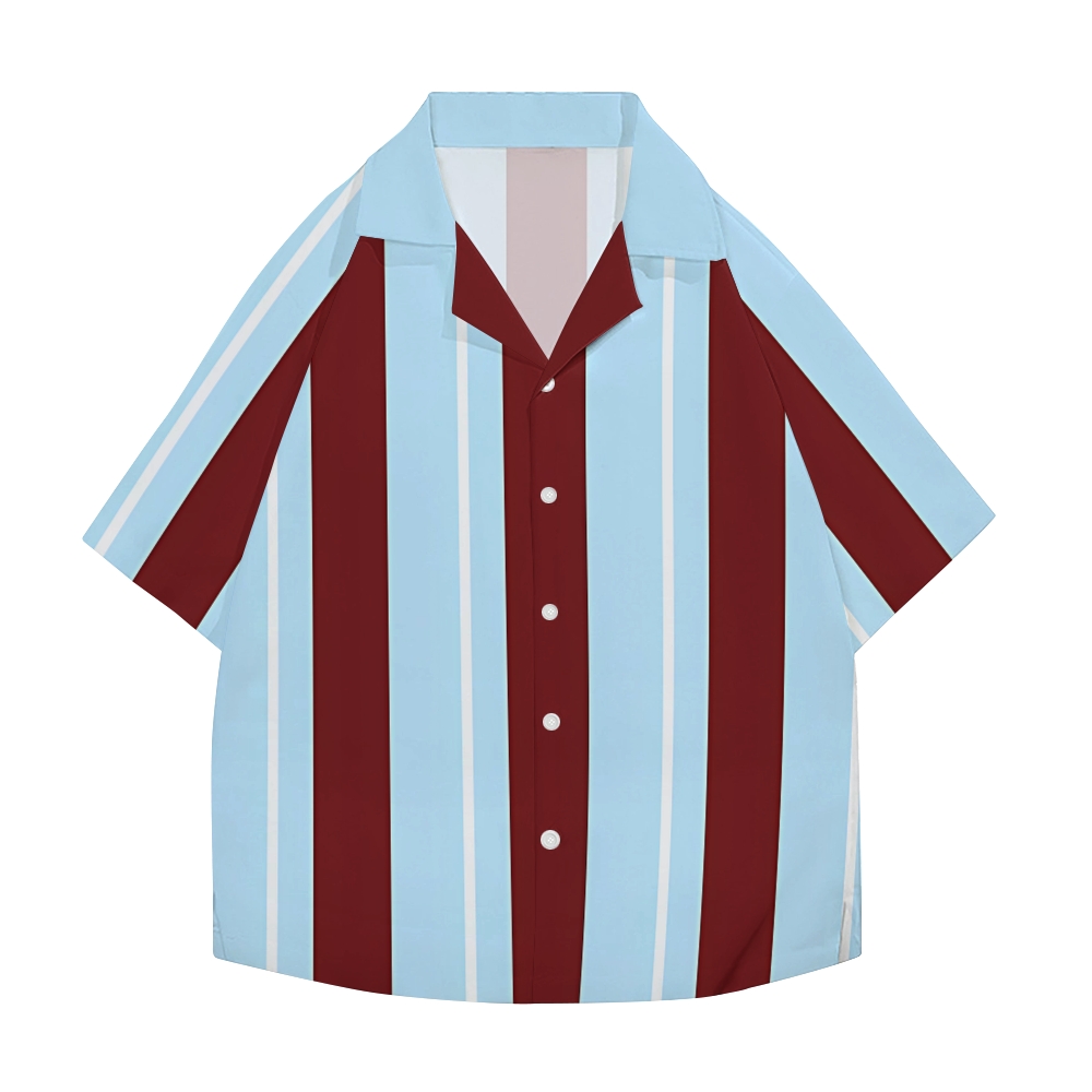 Stripe Bowling Japanese Style Camp Shirt