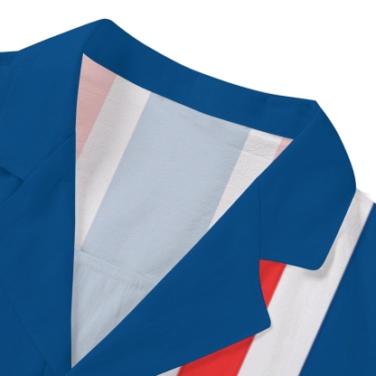 Stripe Bowling Japanese Style Camp Shirt