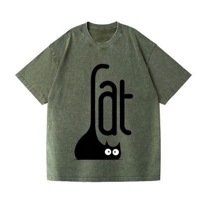 Cat Vintage Wash Japanese Design T-Shirt