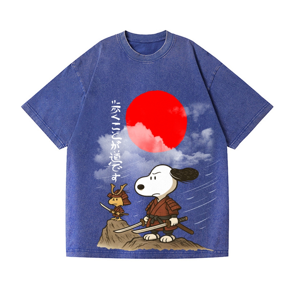 Samurai Peanut Vintage Wash Japanese Design T-Shirt