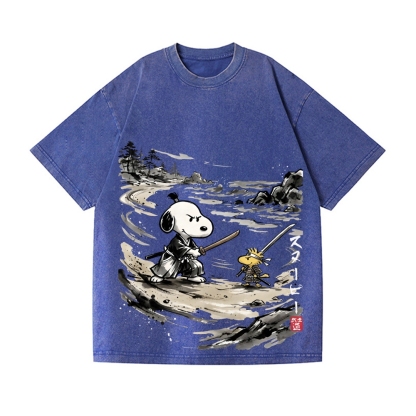 Samurai Peanut Vintage Wash Japanese Design T-Shirt