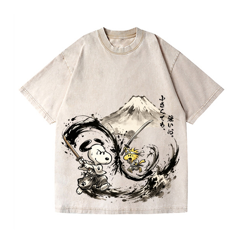 Samurai Peanut Vintage Wash Japanese Design T-Shirt