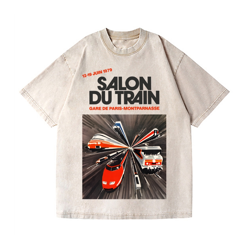 Train Vintage Wash Japanese Design T-Shirt