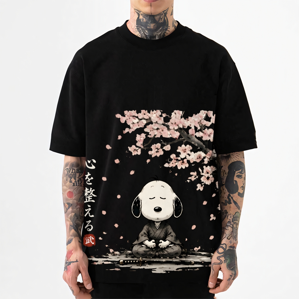 Samurai Sakura Peanuts Japanese Style Classic Tee