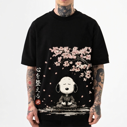 Samurai Sakura Peanuts Japanese Style Classic Tee