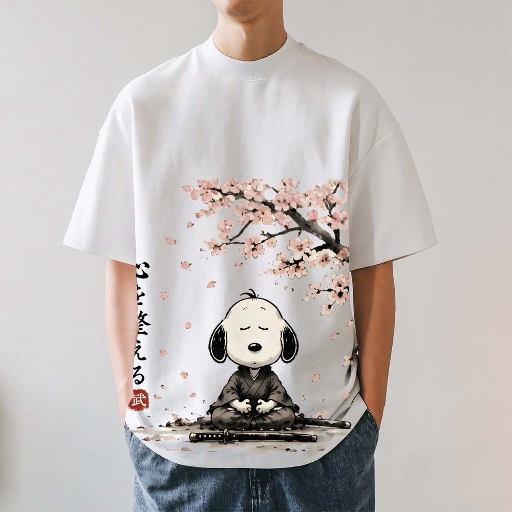 Samurai Sakura Peanuts Japanese Style Classic Tee