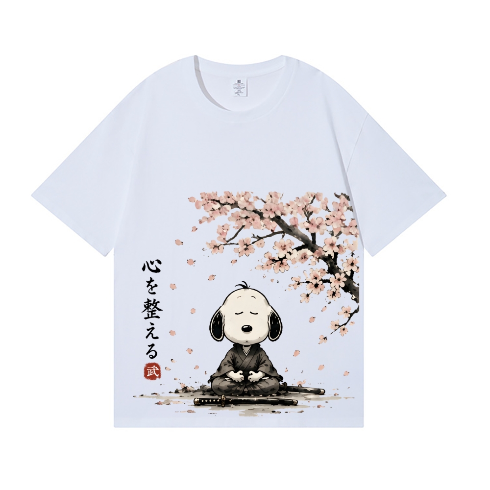 Samurai Sakura Peanuts Japanese Style Classic Tee
