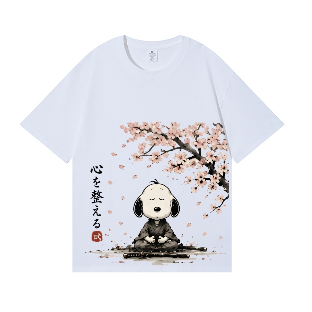 Samurai Sakura Peanuts Japanese Style Classic Tee