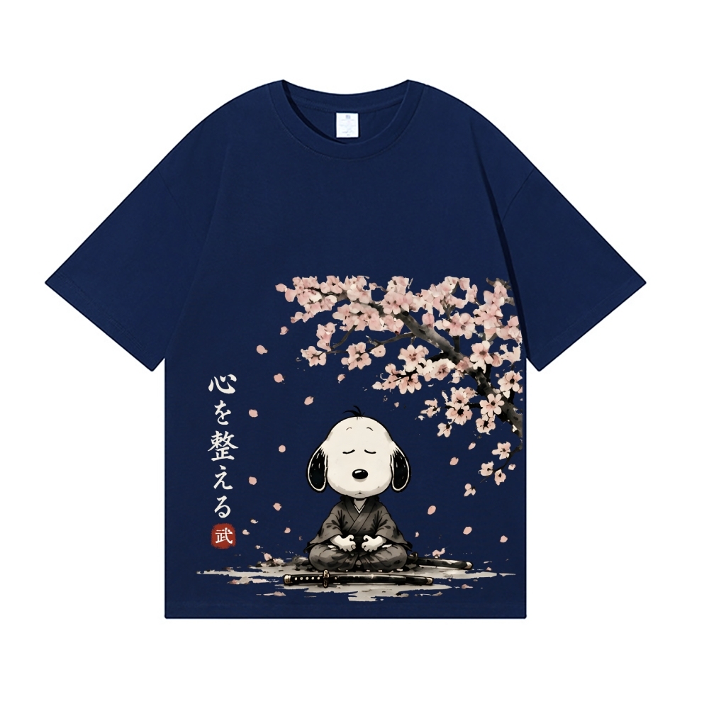 Samurai Sakura Peanuts Japanese Style Classic Tee