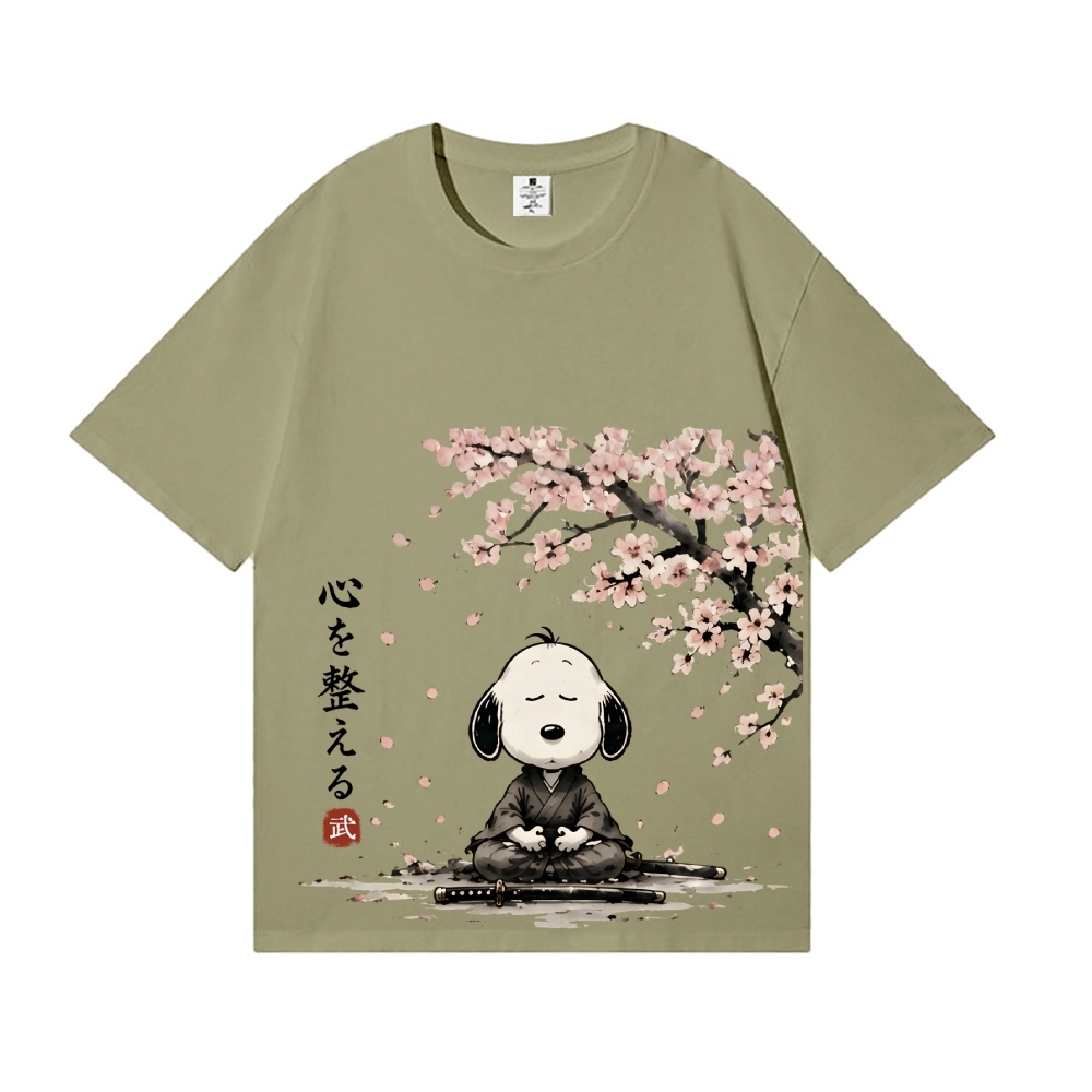 Samurai Sakura Peanuts Japanese Style Classic Tee