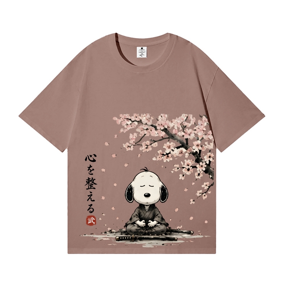 Samurai Sakura Peanuts Japanese Style Classic Tee
