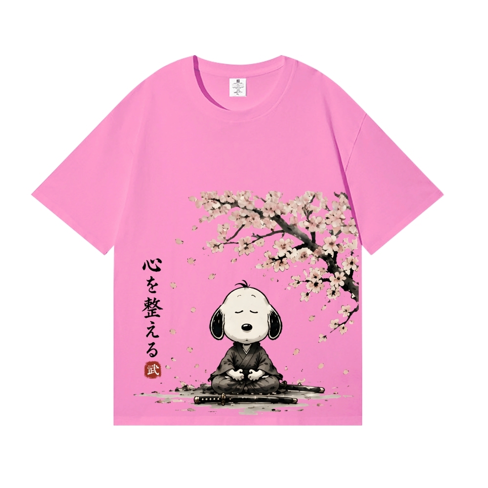 Samurai Sakura Peanuts Japanese Style Classic Tee
