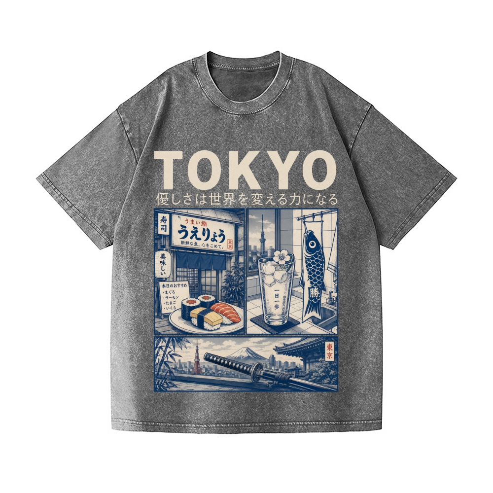 Tokyo Vintage Wash Japanese Design T-Shirt