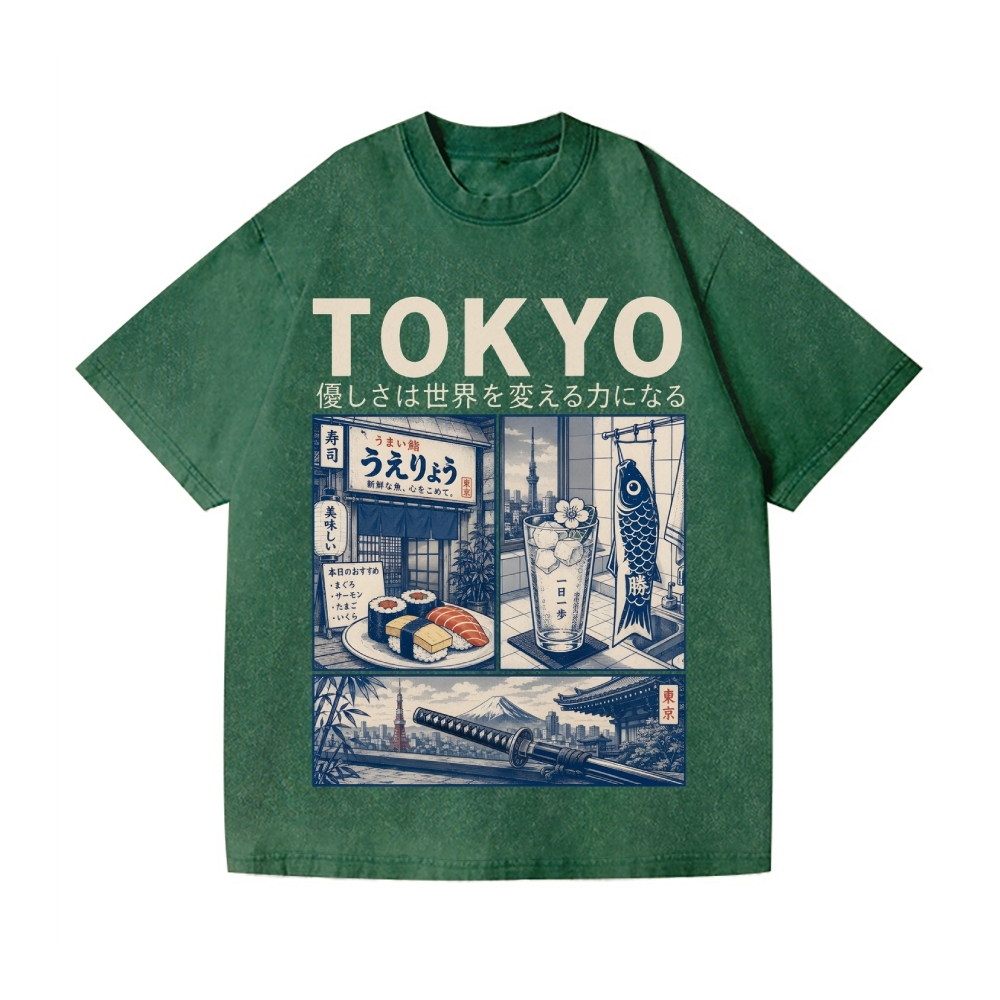 Tokyo Vintage Wash Japanese Design T-Shirt