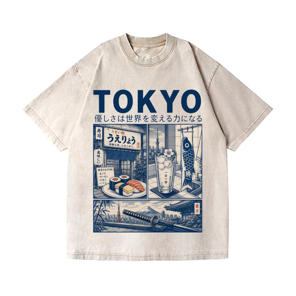 Tokyo Vintage Wash Japanese Design T-Shirt