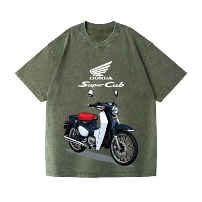Super Cub Motorbike Vintage Wash Japanese Design T-Shirt