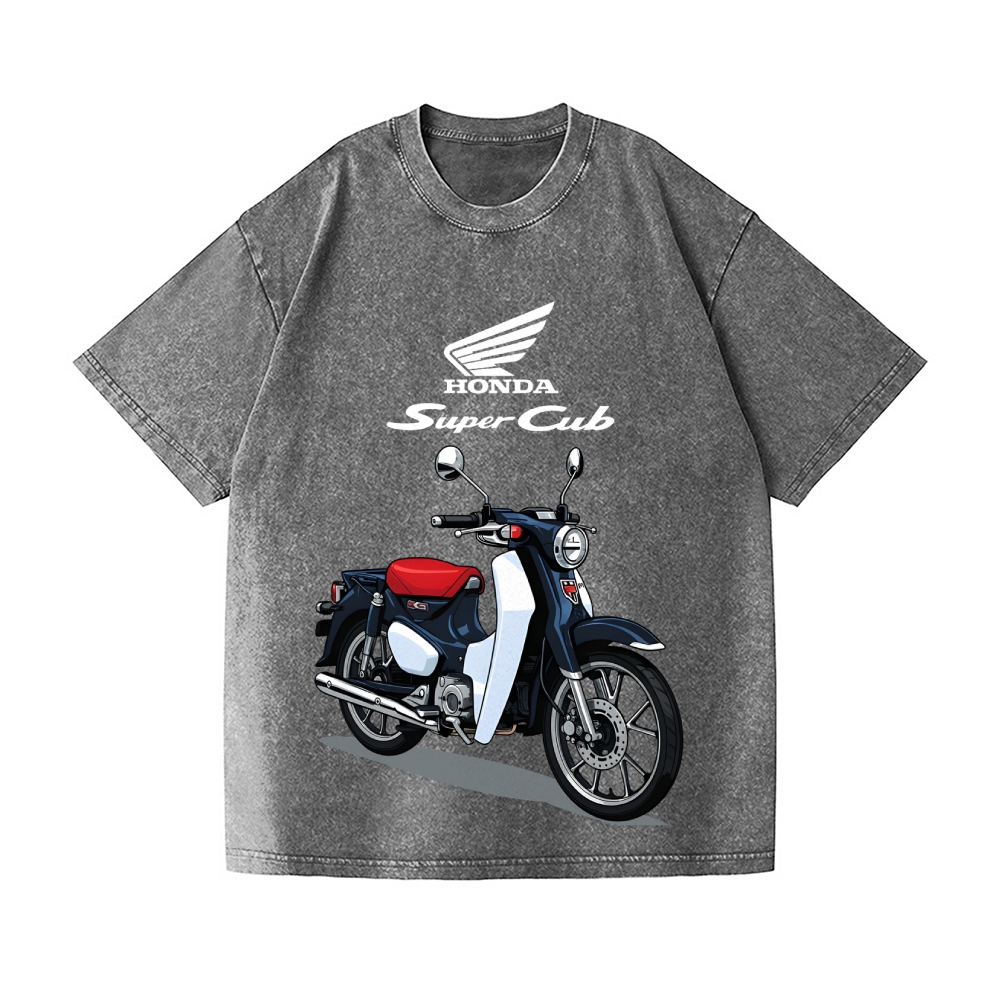 Super Cub Motorbike Vintage Wash Japanese Design T-Shirt