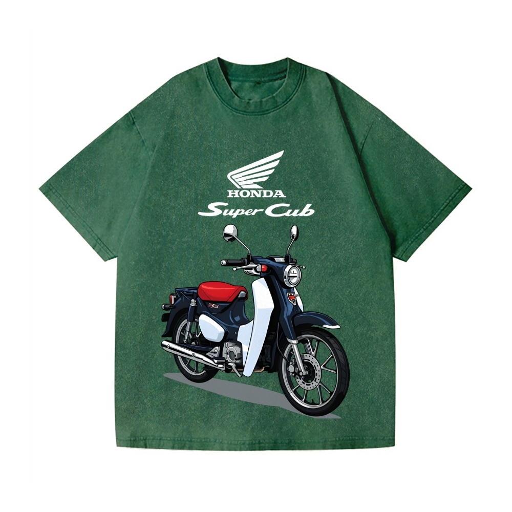 Super Cub Motorbike Vintage Wash Japanese Design T-Shirt