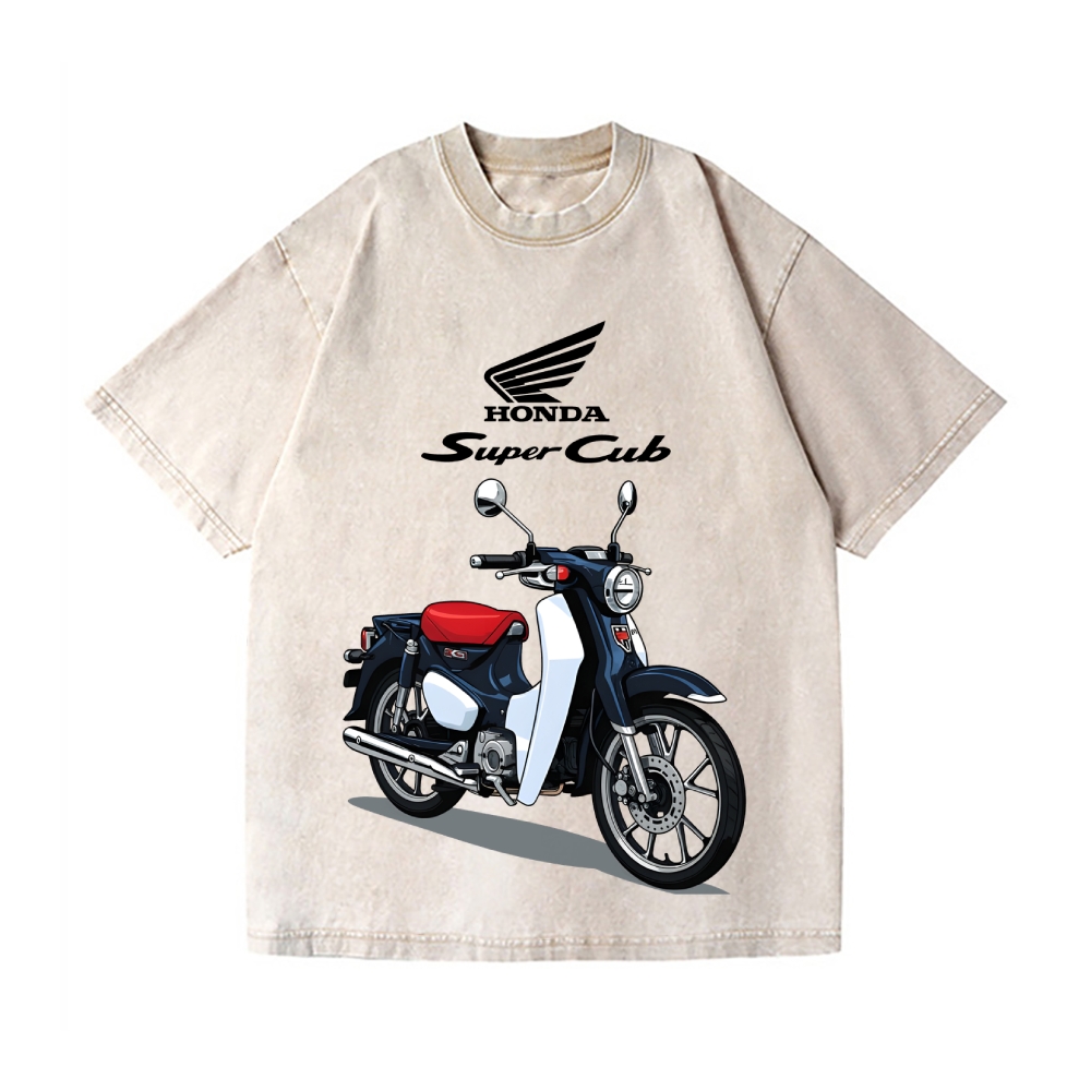 Super Cub Motorbike Vintage Wash Japanese Design T-Shirt