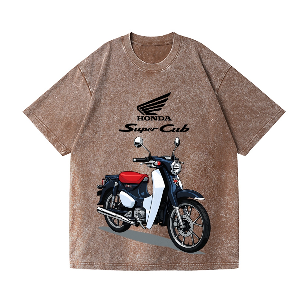Super Cub Motorbike Vintage Wash Japanese Design T-Shirt