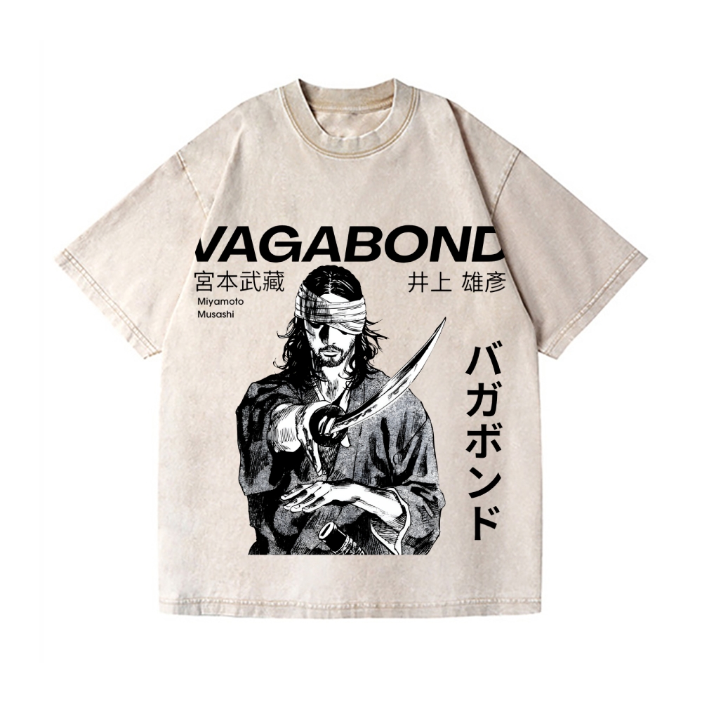 Vagabond Samurai Style  Vintage Wash Japanese Design T-Shirt