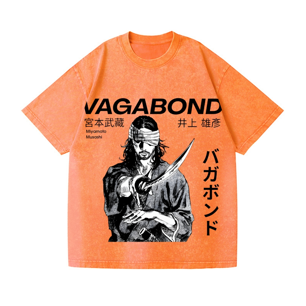 Vagabond Samurai Style  Vintage Wash Japanese Design T-Shirt