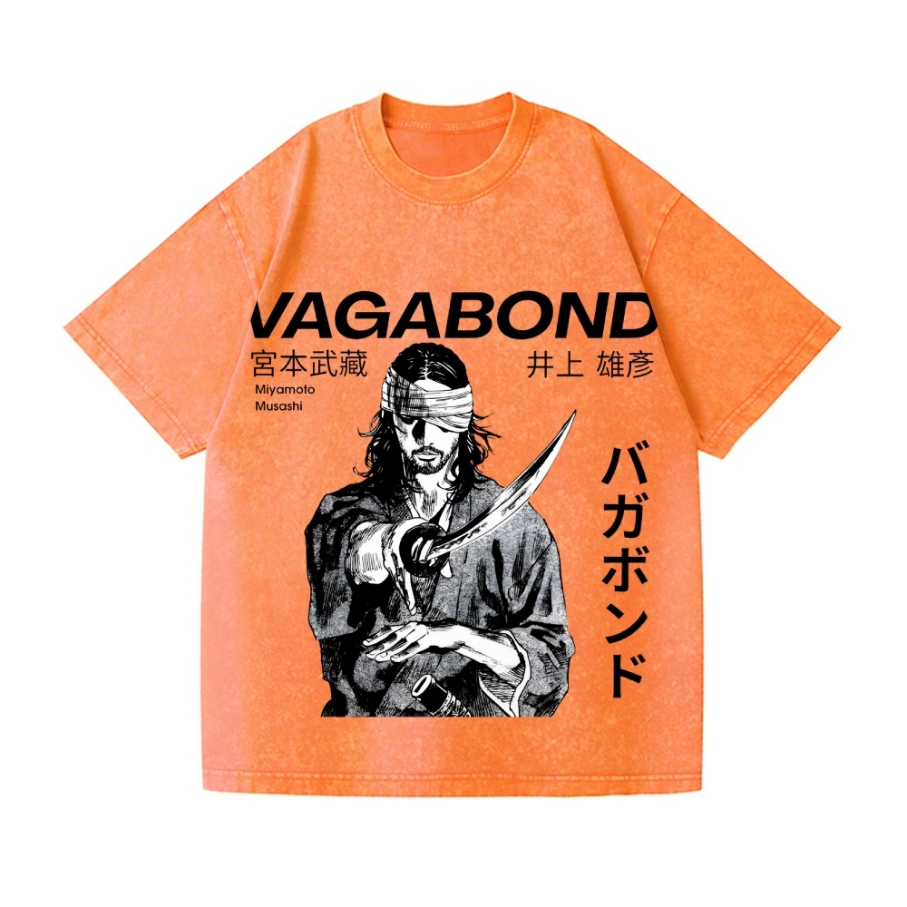 Vagabond Samurai Style  Vintage Wash Japanese Design T-Shirt