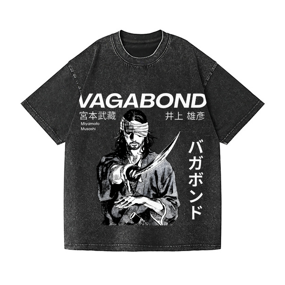 Vagabond Samurai Style  Vintage Wash Japanese Design T-Shirt