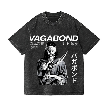 Vagabond Samurai Style  Vintage Wash Japanese Design T-Shirt