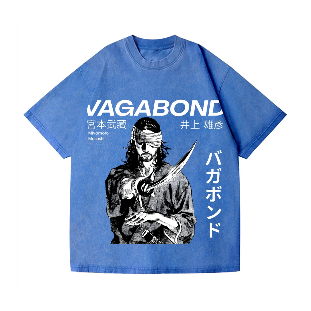 Vagabond Samurai Style  Vintage Wash Japanese Design T-Shirt