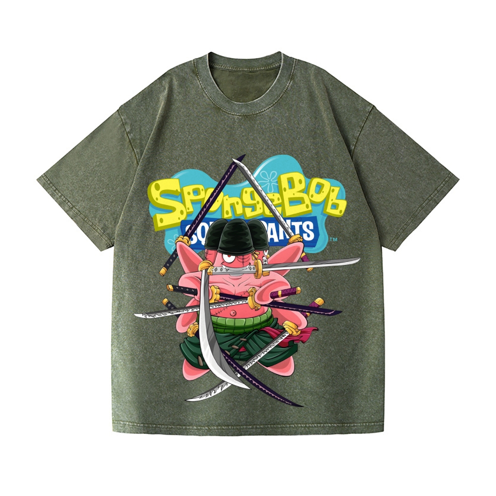 One piece Patrick Star Vintage Wash Japanese Design T-Shirt