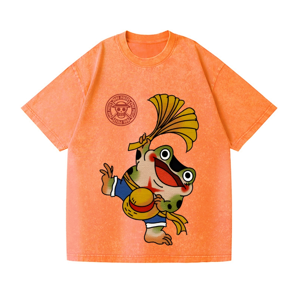 One Piece Frog Vintage Wash Japanese Design T-Shirt