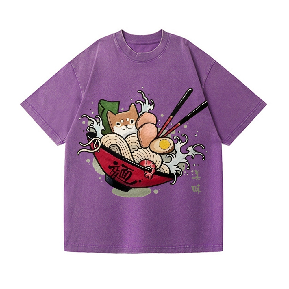 Shiba Ramen Vintage Wash Japanese Design T-Shirt