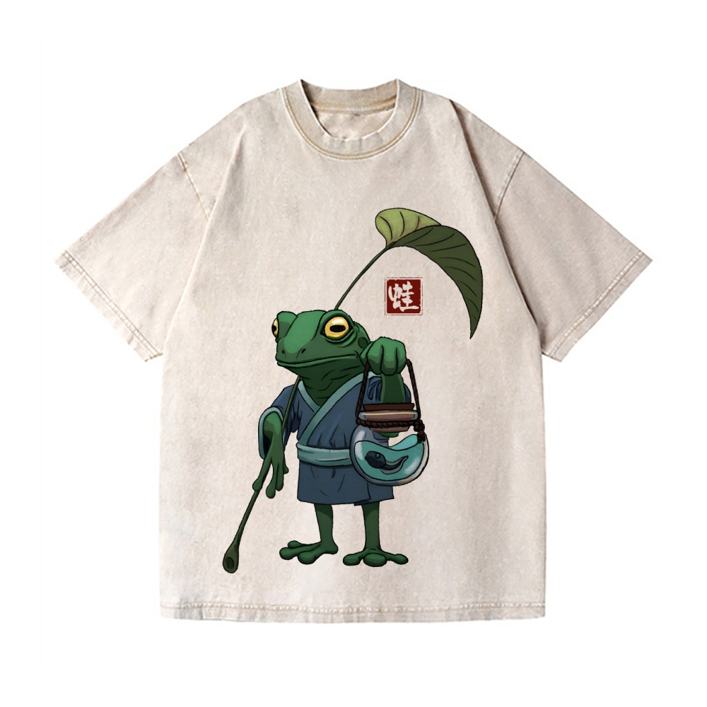 Frog Vintage Wash Japanese Design T-Shirt