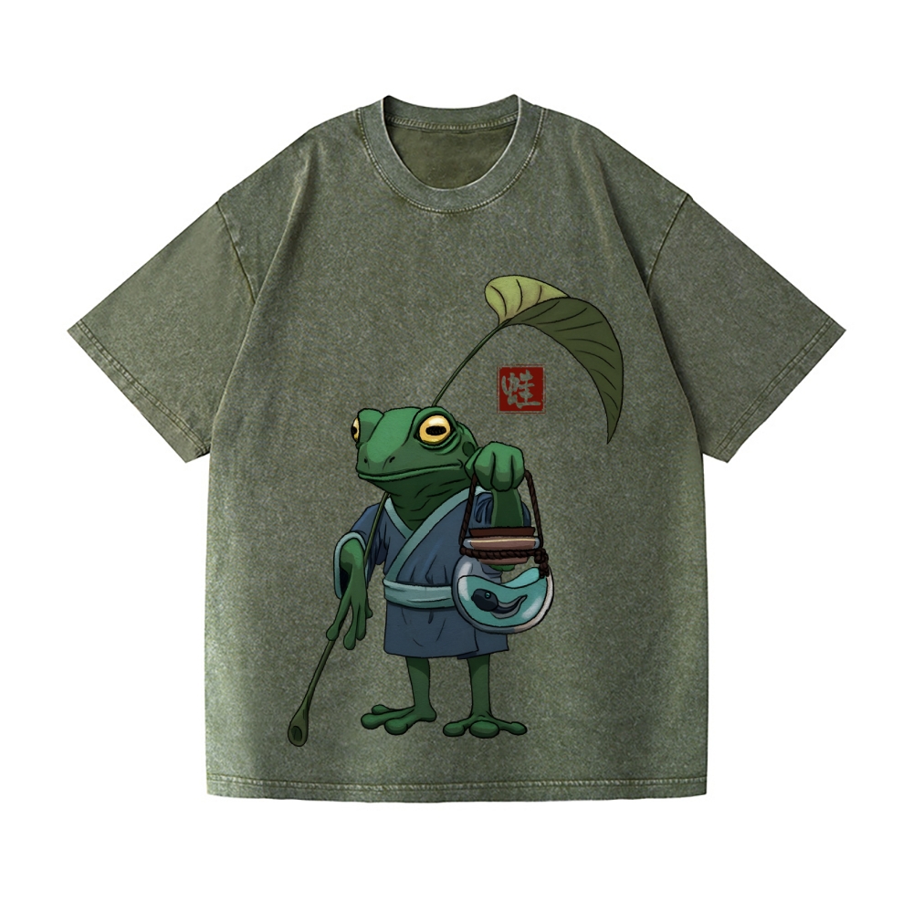 Frog Vintage Wash Japanese Design T-Shirt