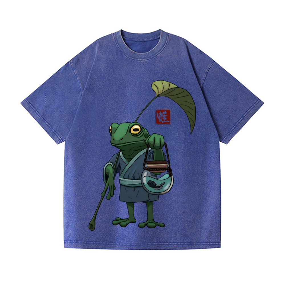 Frog Vintage Wash Japanese Design T-Shirt