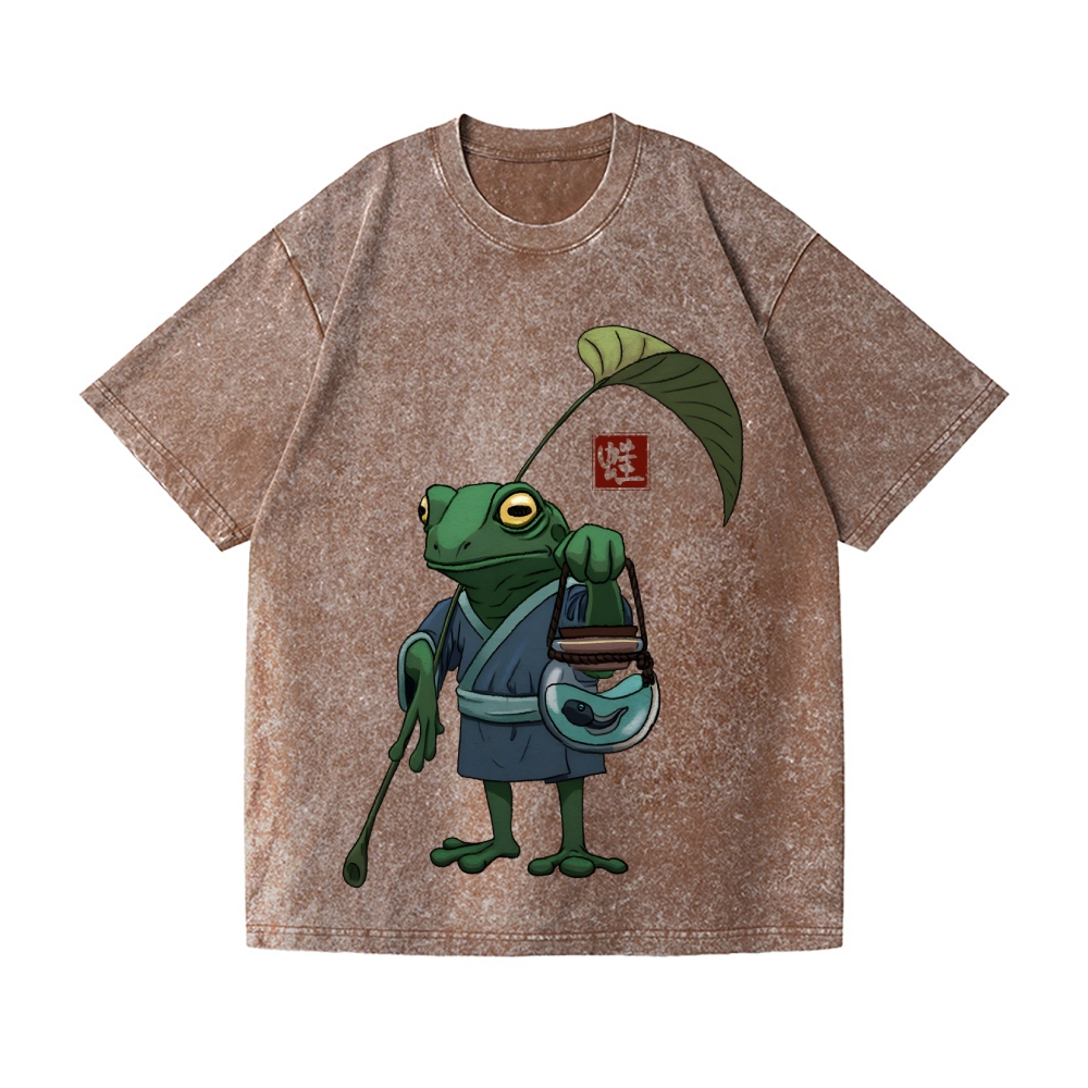 Frog Vintage Wash Japanese Design T-Shirt
