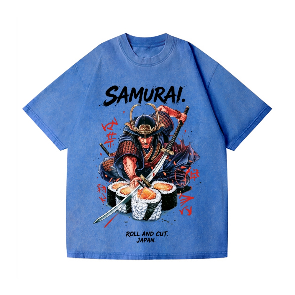 Samurai Sushi Vintage Wash Japanese Design T-Shirt