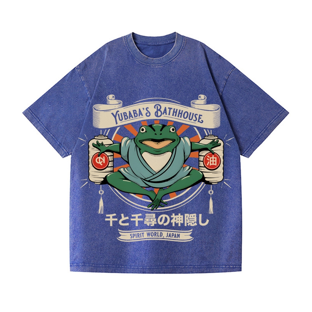 Ghibli Frog Vintage Wash Japanese Design T-Shirt