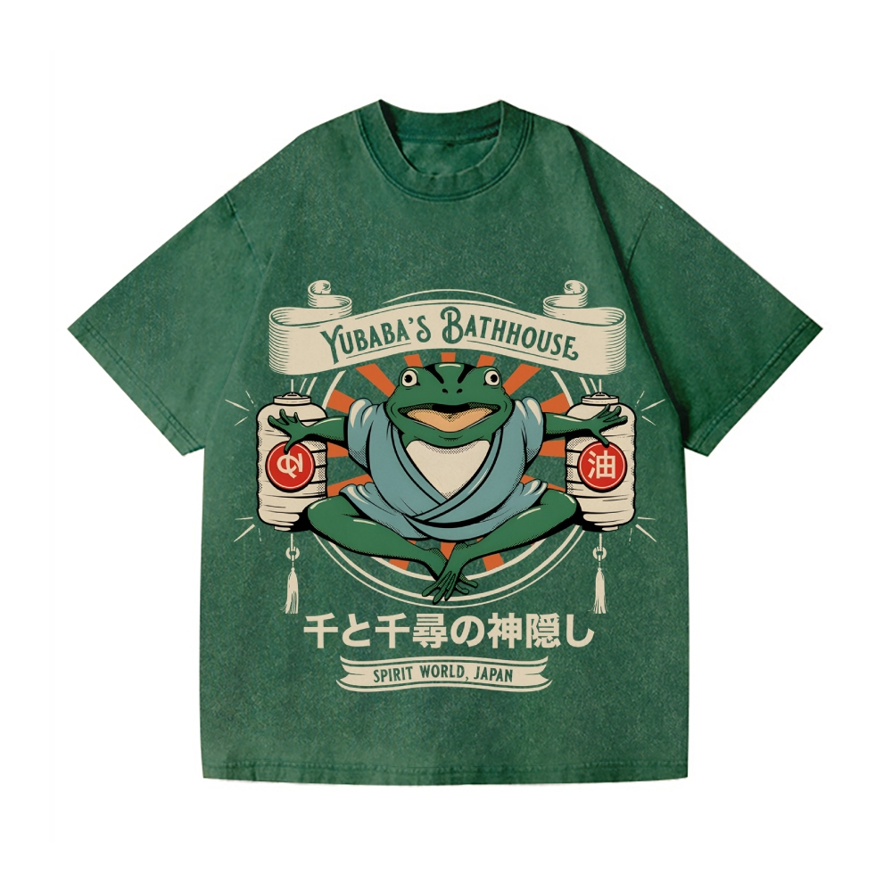 Ghibli Frog Vintage Wash Japanese Design T-Shirt