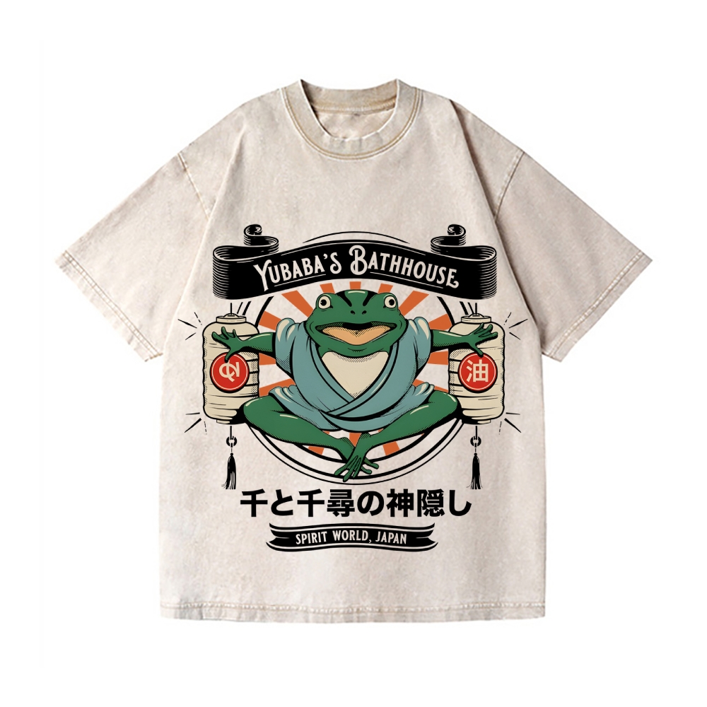 Ghibli Frog Vintage Wash Japanese Design T-Shirt