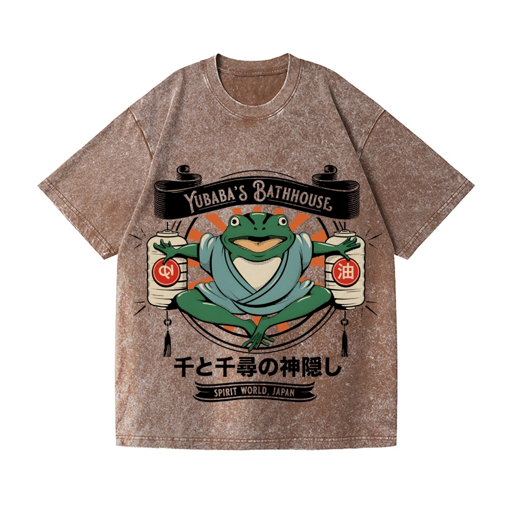 Ghibli Frog Vintage Wash Japanese Design T-Shirt
