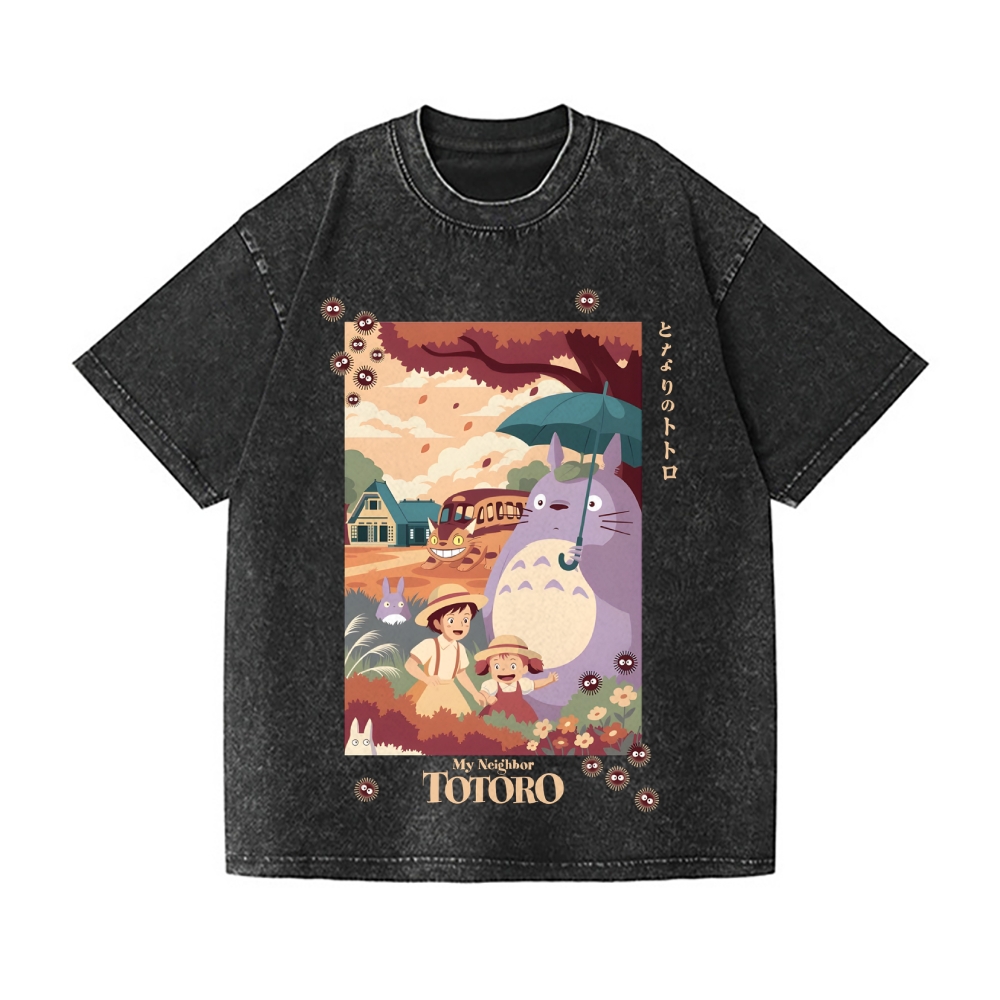 Ghibli Totoro Vintage Wash Japanese Design T-Shirt