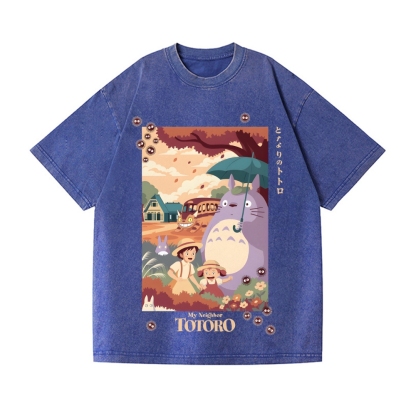 Ghibli Totoro Vintage Wash Japanese Design T-Shirt