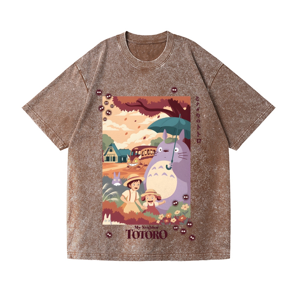 Ghibli Totoro Vintage Wash Japanese Design T-Shirt
