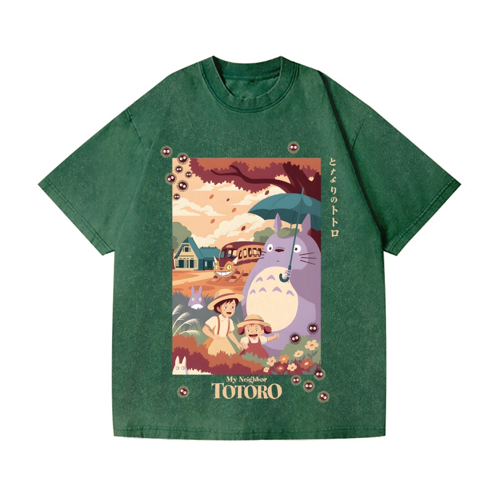 Ghibli Totoro Vintage Wash Japanese Design T-Shirt