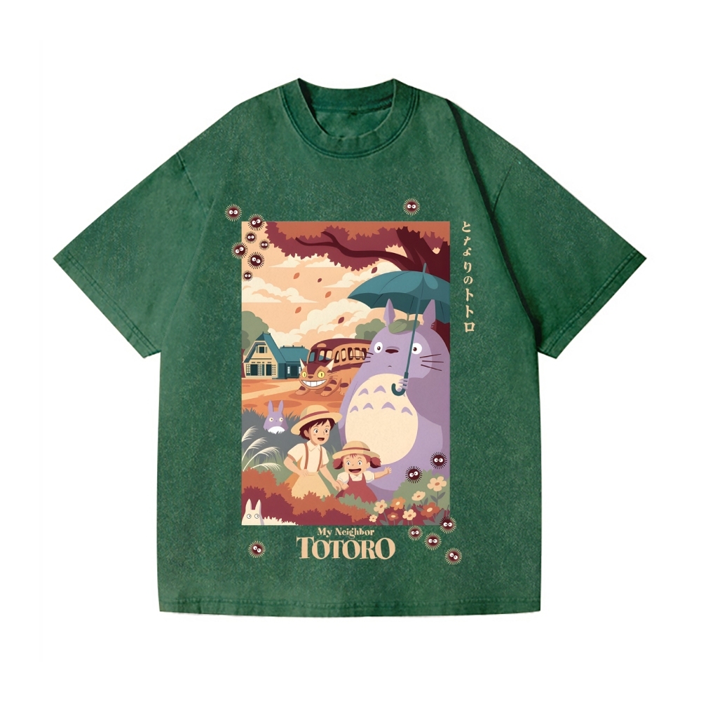 Ghibli Totoro Vintage Wash Japanese Design T-Shirt