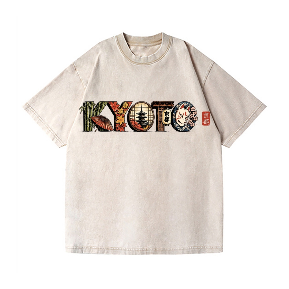 Kyoto Vintage Wash Japanese Design T-Shirt